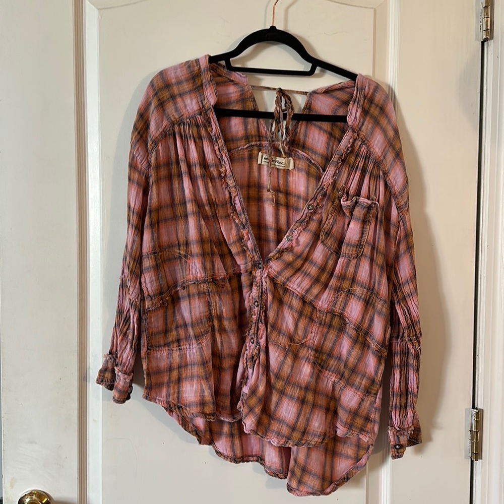 Free People Pink Boho Top